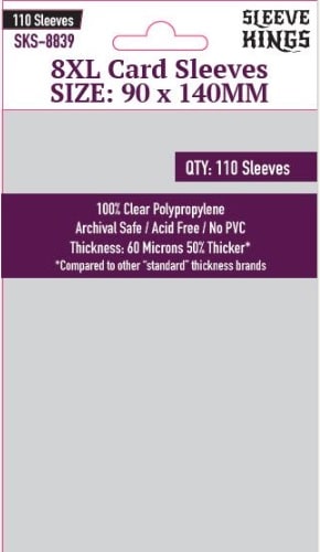 Sleeve Kings 8XL Sleeves 90mm x 140mm 110CT image 0